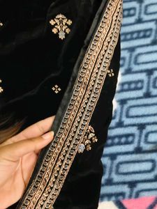 velvet black heavy suit