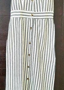 Striped Button-Down Maxi Dress