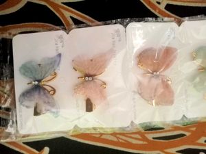 BUTTERFLY HAIR CLIPS 6 PCS