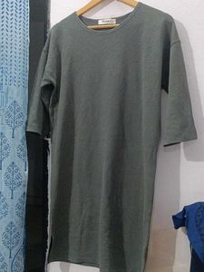 Dodry Olive Green Knit Tunic Top