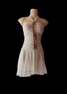 White Halter Tiered Dress