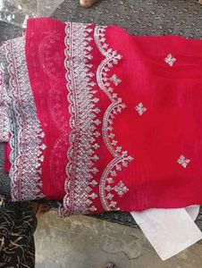 Partywear Saree Attached With Blouse