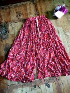Red Patterned Palazzo Pants