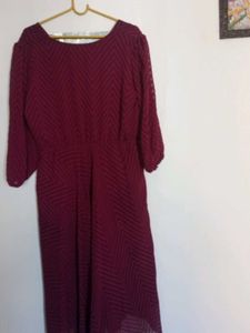 Burgundy Chevron dress