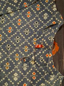 Blue Diamond Patterned Kurti