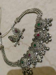 Free Size ,Silver Necklace Its Pretty 😍