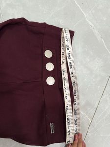 Burgundy Bottom with Button Detail