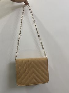 Beige And White Shoulder/Sling Bag
