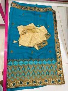 Women Plus  Size Saree With Blouse 4xl