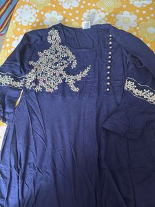 Navy Embroidered Dress
