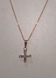 Rose Gold Cross Pendant Necklace