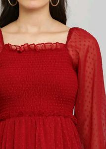 Chic Red Tiered Mini Dress