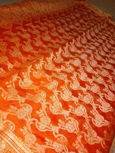 🧡😻 Orange Saree