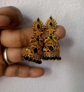 Gold Jhumka Earrings