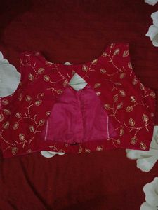 Saree Holographic Velvet Ready-made Bloue