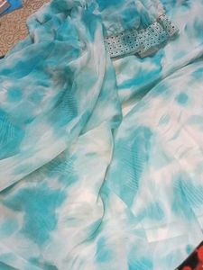 Blue &amp; White Tie-Dye Dress