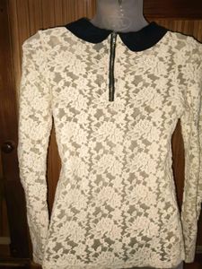 Lace Top with Peter Pan Collar