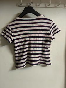 Striped Ribbed T-Shirt