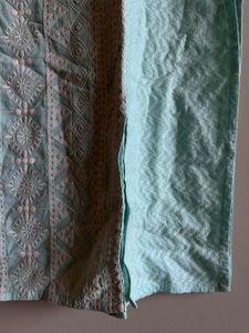 Embroidered Mint Kurti