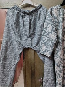 Grey Printed Kurta Set