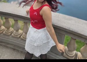 Red Bow Crop Top Pinteresty Look