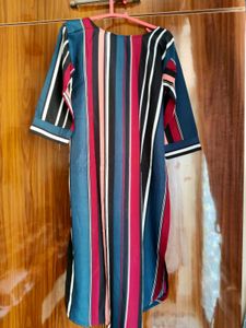 Striped A-line Kurta - XL