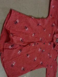 Red Brush Print Long Sleeve Shirt