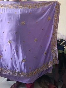 Purple Embellished Dupatta