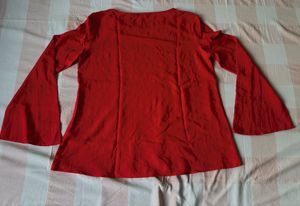 Uniqlo Red Long Sleeve Top