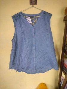 sky blue top
