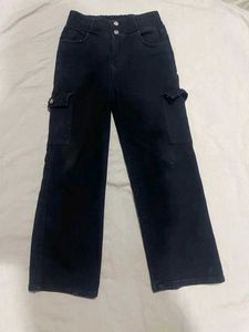 Black Cargo Jeans
