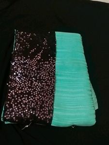 Silver Line Saree Wt Sequins Blouse Mat
