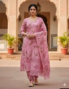 Elegant Pink Floral Saree