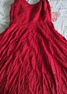 Red Embroidered Kurta Set with dupatta