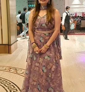 Lavendar Organza Lehanga