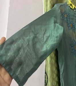 Max Chanderi Embroidered Kurti