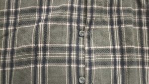Zudio Olive Green Plaid Flannel Shirt - XL