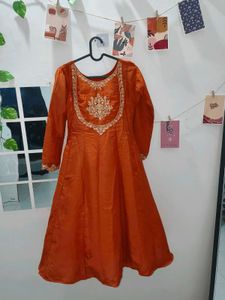 Elegant Orange Anarkali Suit