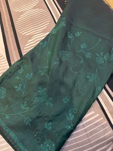 Sea Green Saree With Blouse