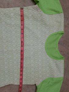 Mint Green Chikan Kari Fabric