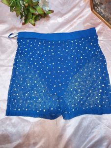 Blue Sequin Shorts