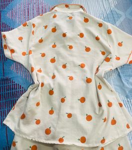 Cute Orange Print Night Suit