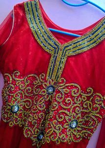 ✨ Elegant Red Anarkali Gown