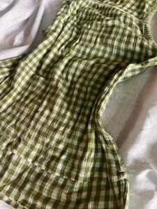 Sale !! Bossini Green Checkered Top