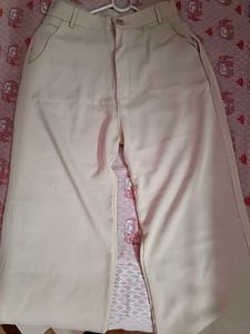 Cream Wide Leg Trousers