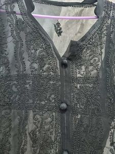 Black Embroidered lakhnavi Kurti