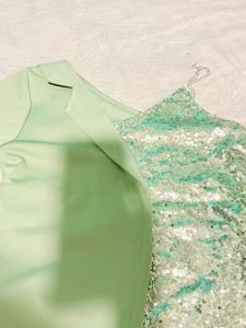 Sparkly Green Dress &amp; Blazer Set. Fr Girl Kids 4-7