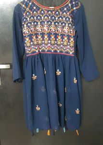 Embroidered Navy kurti