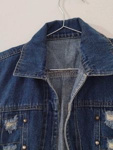 Distressed Denim Vest