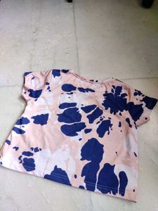 Patterned CROP Cotton Tee